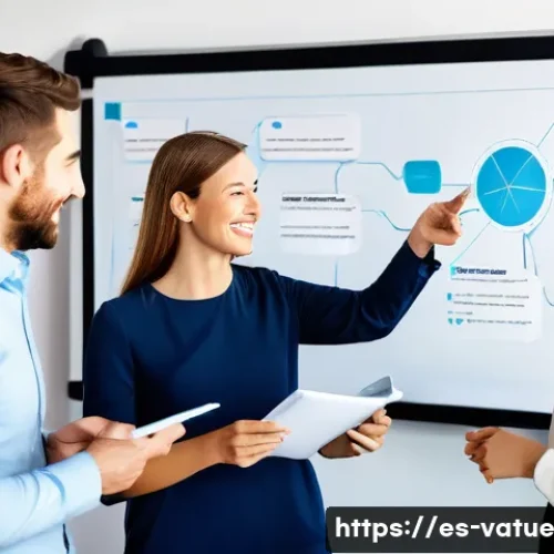 Home 18 가치 기반 우선순위화와 조직 변화 - **Prompt 1: The Genesis of Values**
"A diverse team of six business professionals, men and women...