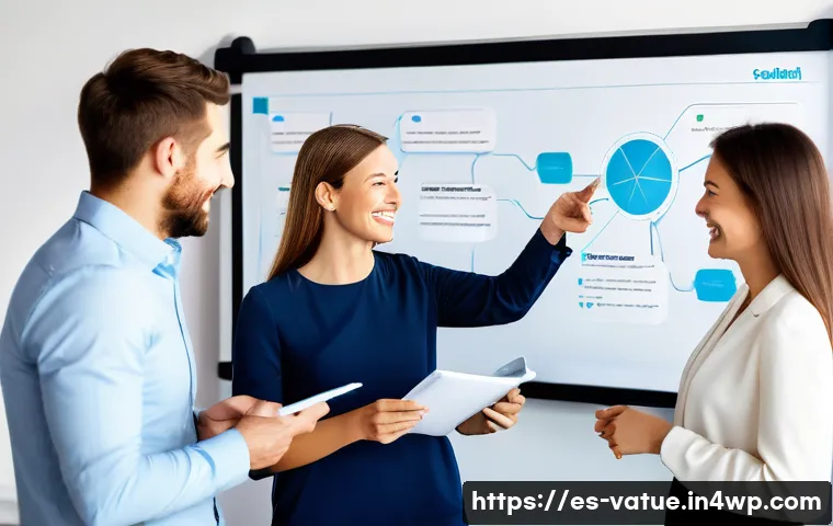 가치 기반 우선순위화와 조직 변화 - **Prompt 1: The Genesis of Values**
"A diverse team of six business professionals, men and women...